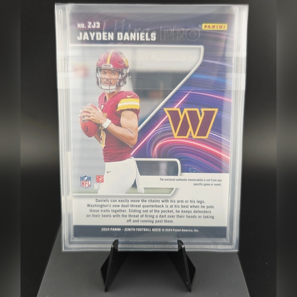 2024 Panini Zenith - Jayden Daniels Z-Jersey #ZJ3 Rookie Patch Commanders - Picture 2 of 2